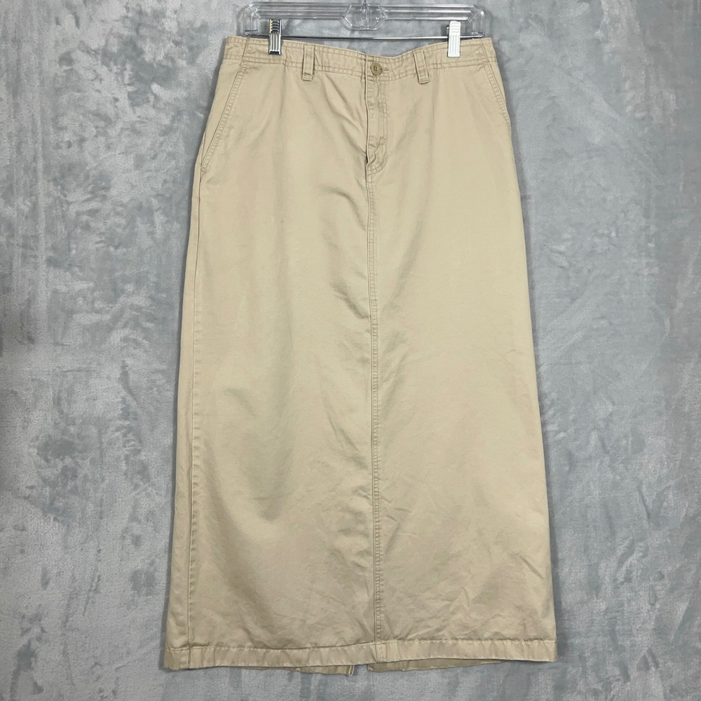 Old Navy Womens Maxi Skirt 12 Khaki Tan Cotton Vintage Y2K Utility Gorpcore